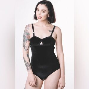 Solstice Intimates Mamba Velvet Everyday Bodysuit in Black- Still Full Price